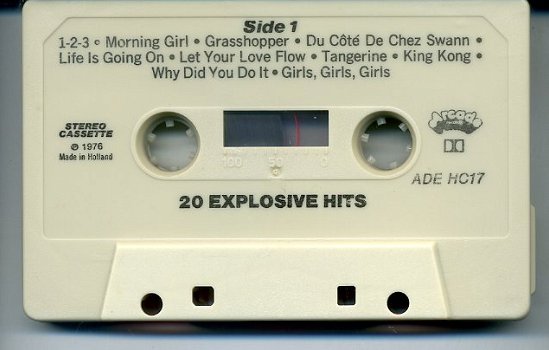 20 Explosive Hits cassette 1976 ZGAN - 3