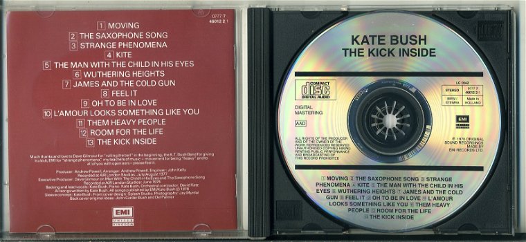Kate Bush Kick Inside 13 nrs cd 1994 ZGAN - 2