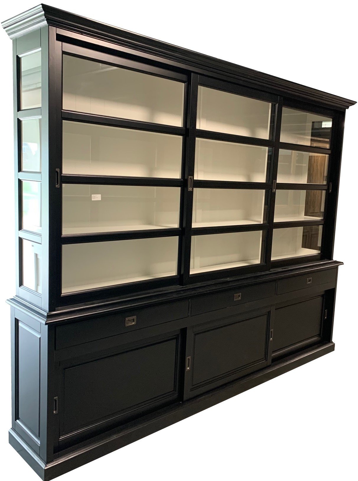Buffetkast Borssele zwart - wit 300 x 50/40 x 240cm - nr. 1