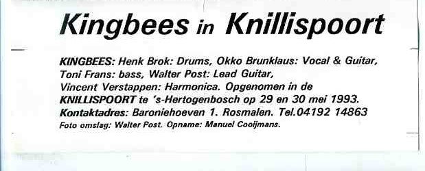 Kingbees in Knillispoort 15 nrs cassette 1993 ZGAN - 2