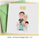 geboortekaartjes met cartoon van het gezin - familieportret avent luvion alecto - 3 - Thumbnail