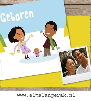 geboortekaartjes met cartoon van het gezin bopita twf koeka koeka jolein - 3