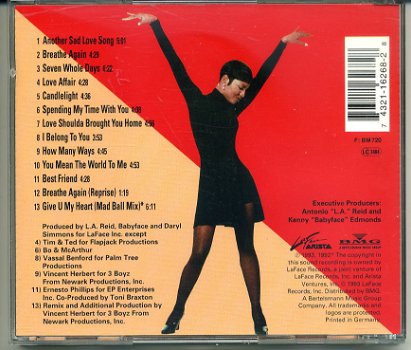 Toni Braxton Toni Braxton 13 nrs cd 1993 ZGAN - 1