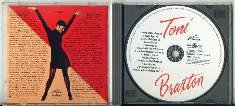 Toni Braxton Toni Braxton 13 nrs cd 1993 ZGAN - 2