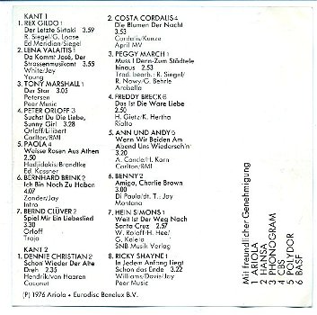 Harry Thomas Presenteert Schlagerfestival 1976 15 nrs cassette ZGAN - 2