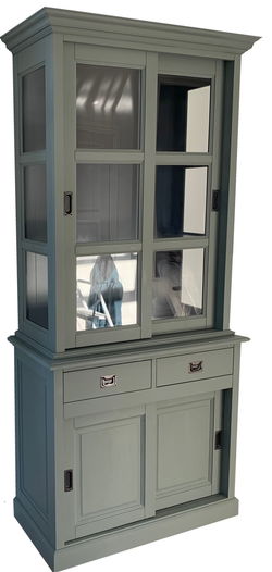 Buffetkast Engels groen – grijs Putten 100 x 50/40 x 220cm