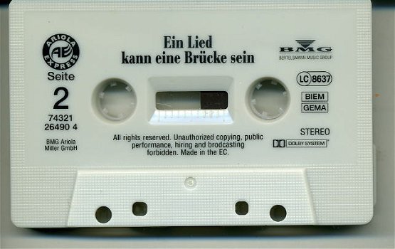 Ein Lied kann eine Brücke sein 12 nr cassette 1995 ZGAN - 4