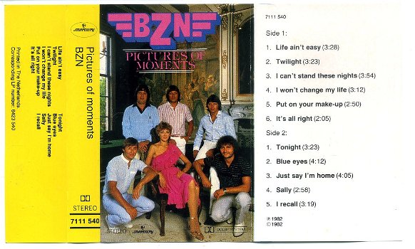BZN Pictures Of Moments 11 nrs cassette 1982 ZGAN - 1