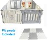 kunststof grondbox/playpen met speelmat - Grijs/wit - playpen - 0 - Thumbnail