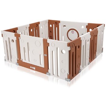 grondbox Charly | playpen wit-bruin - 0