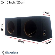 Subwoofer Behuizing 2 x 10 Inch 2 x 32 Liter