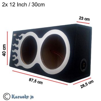 Subwoofer Kist 2 x 10 Inch 25cm met aluminium design - 0