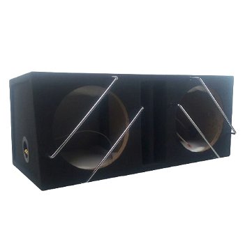 Dubbele subwoofer kist MDF 2x 12 Inch 2x 42 Liter - 1