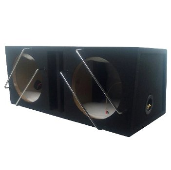 Dubbele subwoofer kist MDF 2x 12 Inch 2x 42 Liter - 3