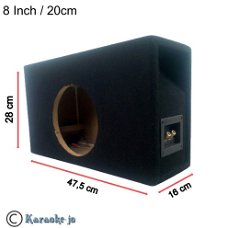 Bassreflex behuizing voor 8 inch 20cm subwoofer