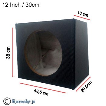 Subwoofer kist MDF 12 inch 30 Cm 27 Liter Carbon Look - 0