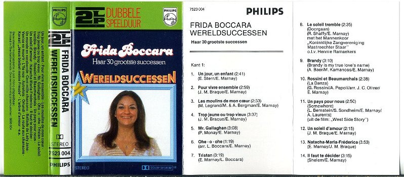 Frida Boccara ‎Wereldsuccessen 30 nrs cassette 1980 ZGAN - 1