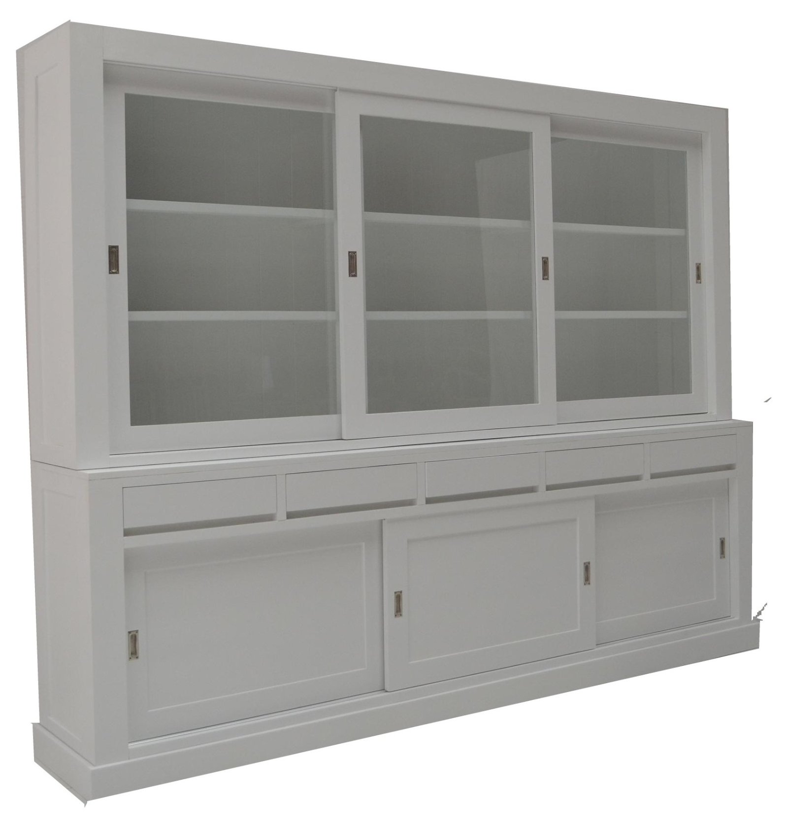 Buffetkast Enschede XL wit 300 x 50/40 x 220cm laden soft close greeploos - nr. 1