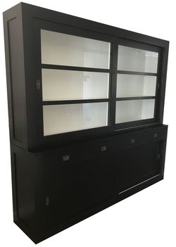 Winkelkast design Hasselt zwart - wit 220 x 50/40 x 220