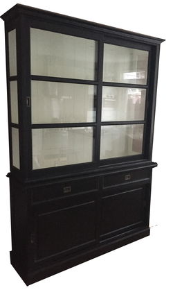 Buffetkast Sneek zwart - wit 160 x 50/40 x 220cm