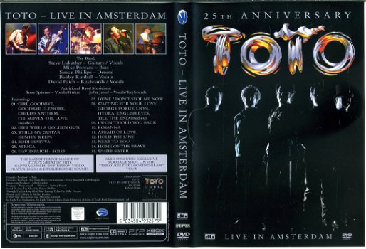 TOTO 25TH Anniversary Live in Amsterdam 15 nrs dvd 2003 ZGAN - 3
