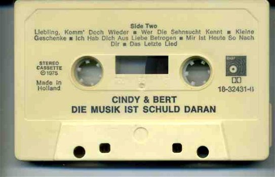Cindy & Bert Die Musik ist Schuld Daran 12 nrs cassette 1975 - 4