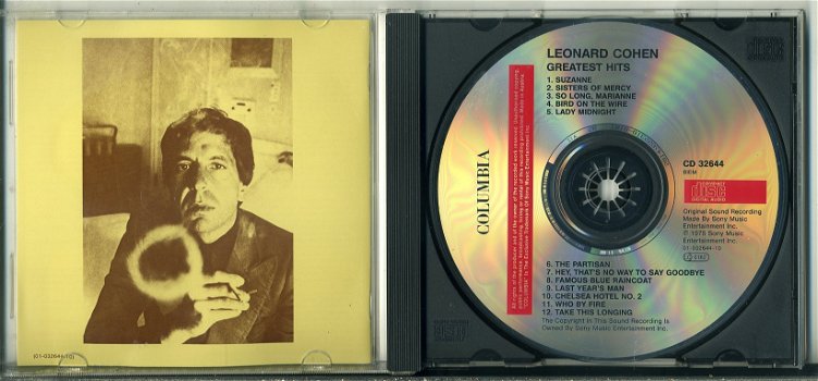Leonard Cohen Greatest Hits 12 nrs cd ZGAN - 2