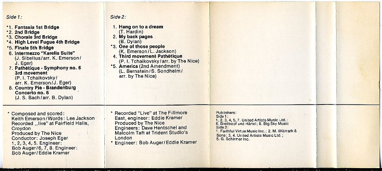 Keith Emerson With The Nice 13 nrs cassette 1972 ZGAN - 2