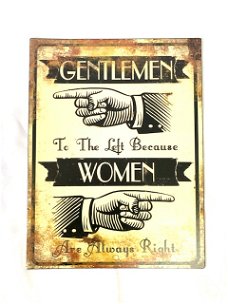 Metalen bord Tin Sign Gentlemen Women