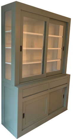 Buffetkast Petten Engels groen - wit 160 x 50/40 x 220cm