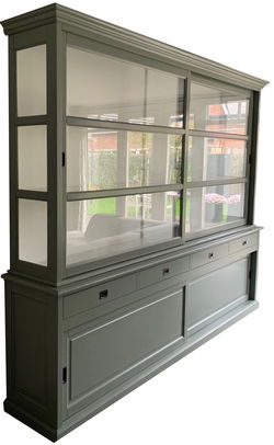 Buffetkast Engels groen - wit Ruurlo XXL 300 x 50/40 x 240cm