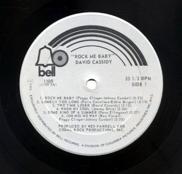 David Cassidy Rock Me Baby 11 nrs LP 1972 USA import mooi - 2