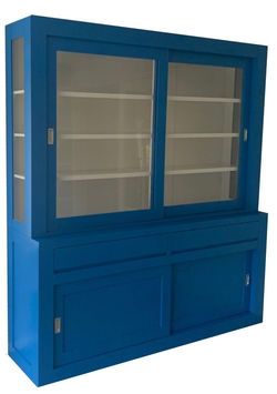 Buffetkast Petten hemelsblauw - wit 220 x 50/40 x 220cm