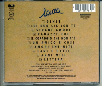 Laura Pausini Laura 10 nrs cd 1994 als NIEUW met poster - 1