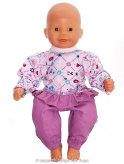 Chou Chou 36 cm 2 dlg. Setje lila/bloem/visjes