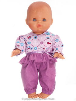 Paola Reina 34 cm 2 dlg. Setje lila/hartje/bloem/visjes