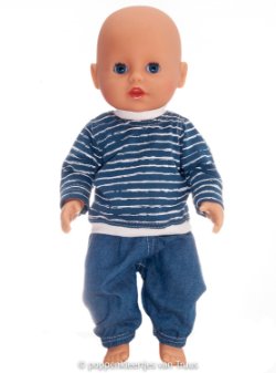 Baby Born Badpopje 32 cm Jongens setje blauw/wit/streepjes