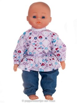 Hema pop 40 cm 2 dlg. Setje lila/blauw/bloem/visjes