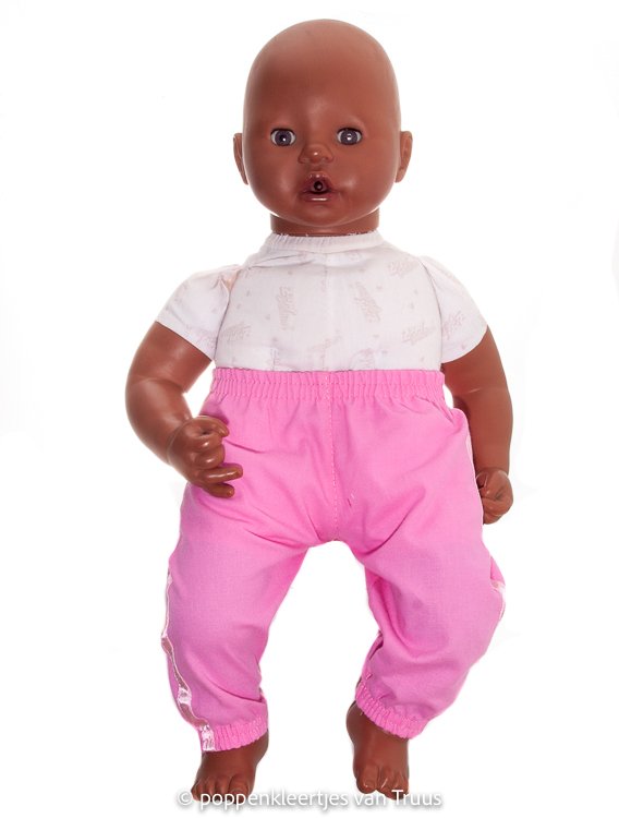 Annabel 46 cm 2 dlg. Setje roze/groene blaadjes - Afbeelding 3