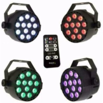 4 x 36 watt RGB Led par met afstandbediening (4-PARSet-1) - 0