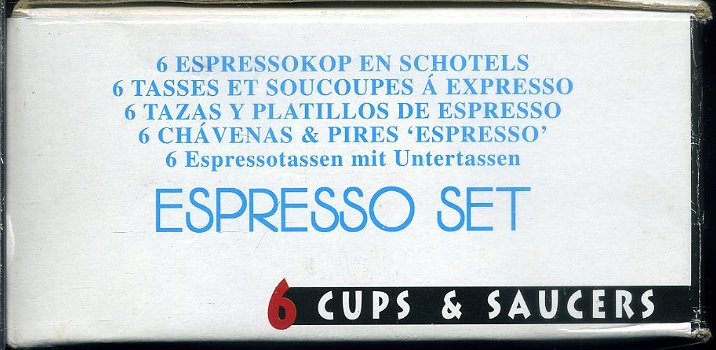 Espresso set 6 trendy espresso kop & schotel 3 Colours NIEUW - 3