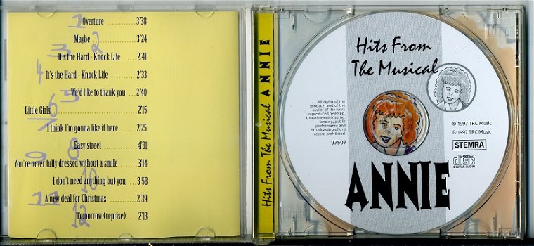 Annie Hits From The Musical Annie 12 nrs cd 1997 ZGAN - 2