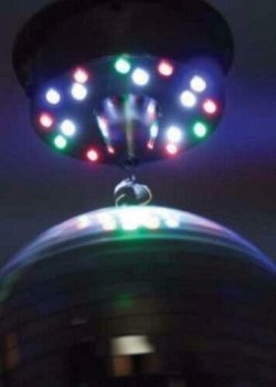 Disco spiegel bol 20 cm met led motor (220B). - 0