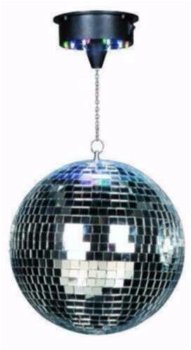 Disco spiegel bol 25 cm met led motor (221B) - 0