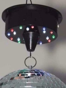 Disco spiegel bol 25 cm met led motor (221B) - 3