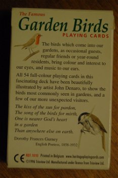 The famous Garden BIrds. Playing Cards - 1