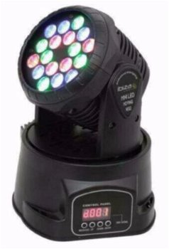 MINI WASH MOVING HEAD 18 x 3W RGB LEDs (1248B) - 0