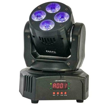 IBIZA LMH-MINIWASH 4x18 Watt RGBAW-UV 6-in 1 Led,s - 0