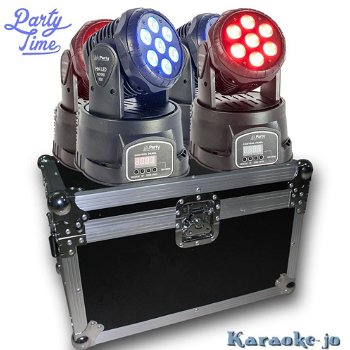 4 x PARTY-WASH7 Movinghead 7x8 Watt LED incl. flightcase - 1