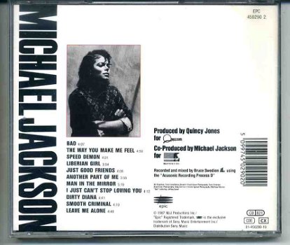 Michael Jackson Bad 11 nrs cd 1987 GOED - 1